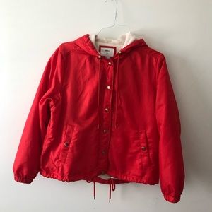 Red Waterproof Fleece Lined Jacket